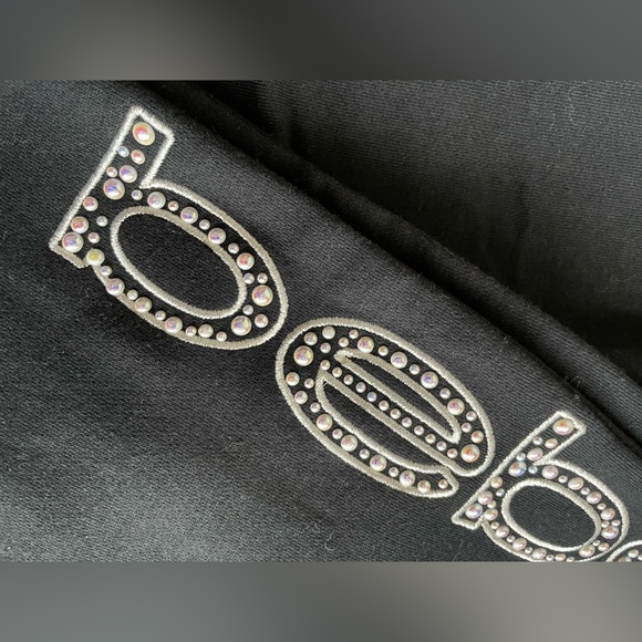 NWT BEBE JOGGERS DRAW STRING WAIST, SIZE US L, BLACK/SILVER - Picture 3 of 9